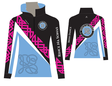 Rince Na Sonas Fully Sublimated Half Zip Tracksuit top